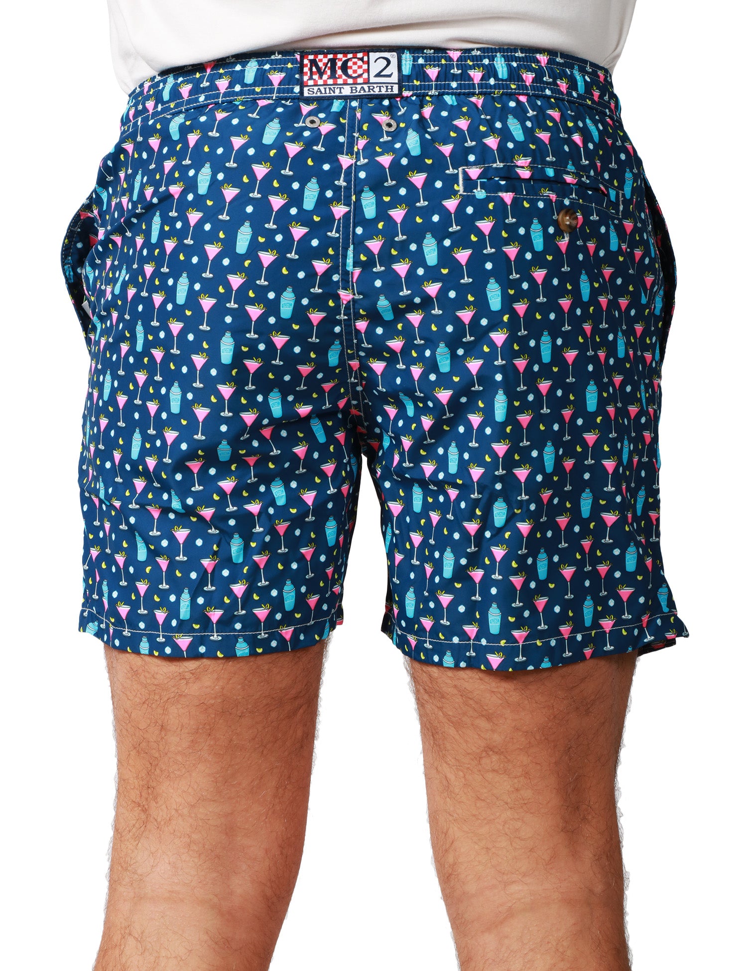COSTUME MARE UOMO MC 2 SAINT BARTH BLU CON STAMPA COCKTAIL IN TESSUTO LEGGERO
