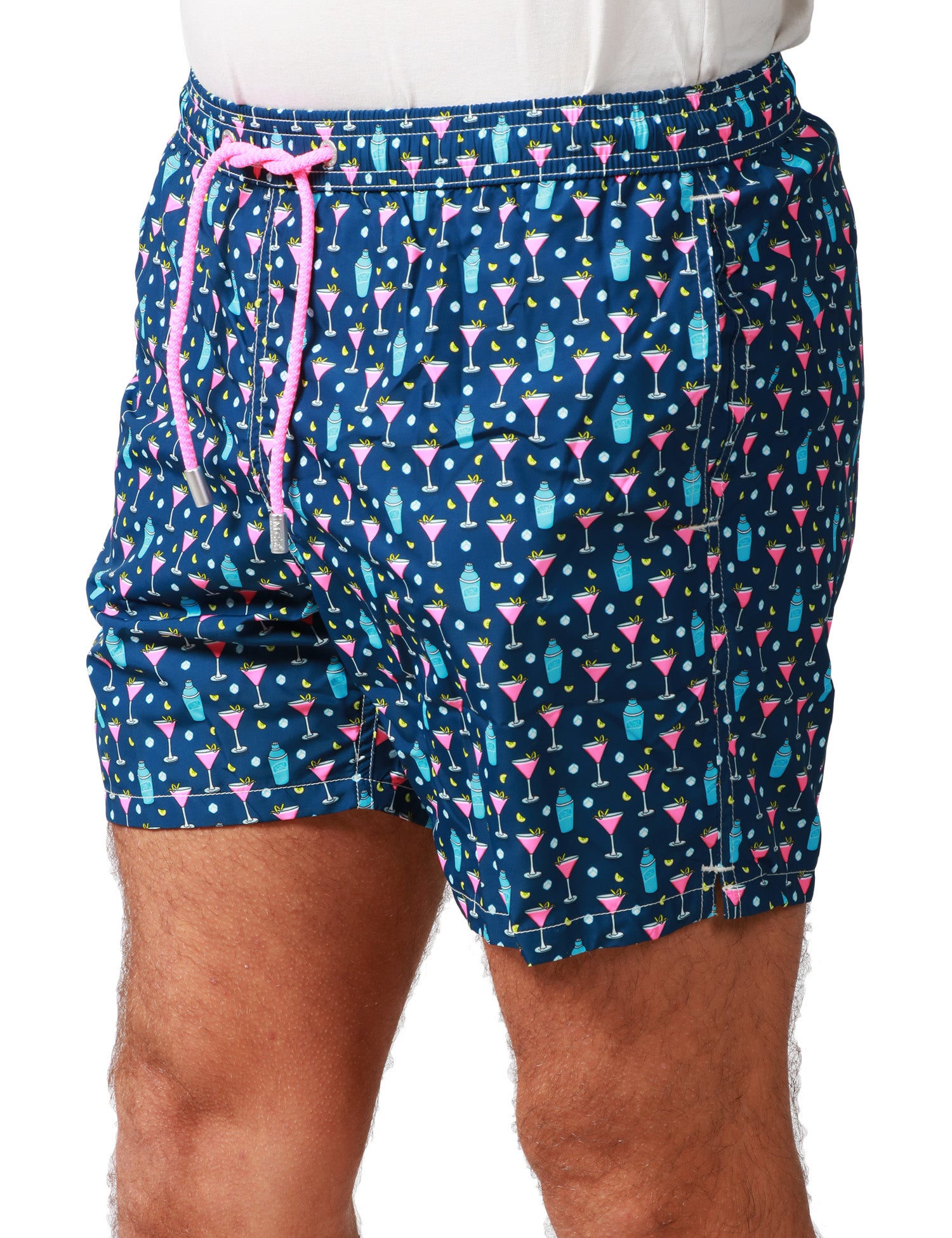 COSTUME MARE UOMO MC 2 SAINT BARTH BLU CON STAMPA COCKTAIL IN TESSUTO LEGGERO