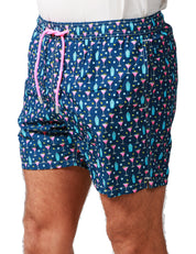 COSTUME MARE UOMO MC 2 SAINT BARTH BLU CON STAMPA COCKTAIL IN TESSUTO LEGGERO