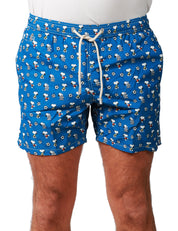 COSTUME MARE UOMO MC 2 SAINT BARTH BLU CON STAMPA SNOOPY SOCCER IN TESSUTO LEGGERO