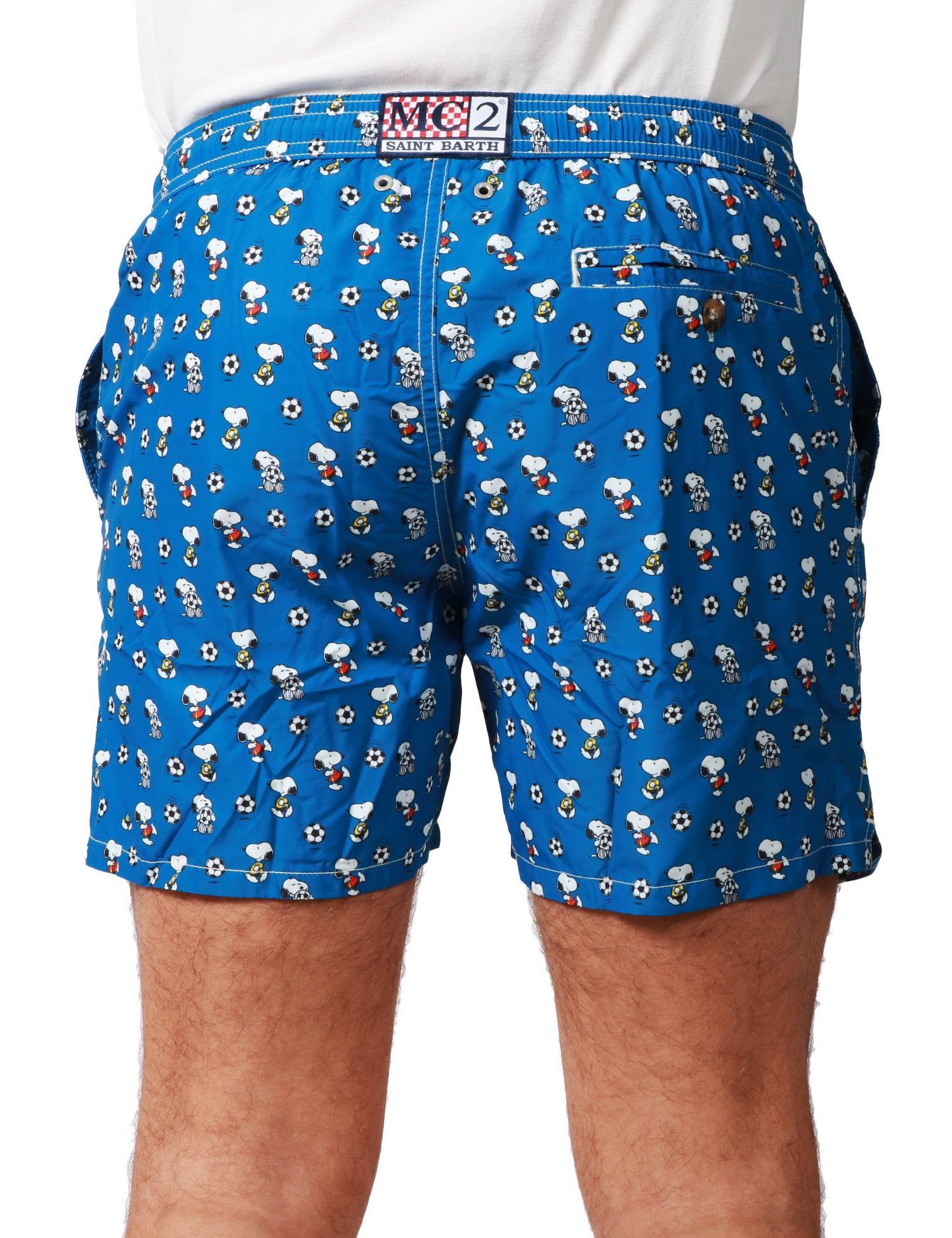 COSTUME MARE UOMO MC 2 SAINT BARTH BLU CON STAMPA SNOOPY SOCCER IN TESSUTO LEGGERO