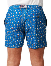 COSTUME MARE UOMO MC 2 SAINT BARTH BLU CON STAMPA SNOOPY SOCCER IN TESSUTO LEGGERO