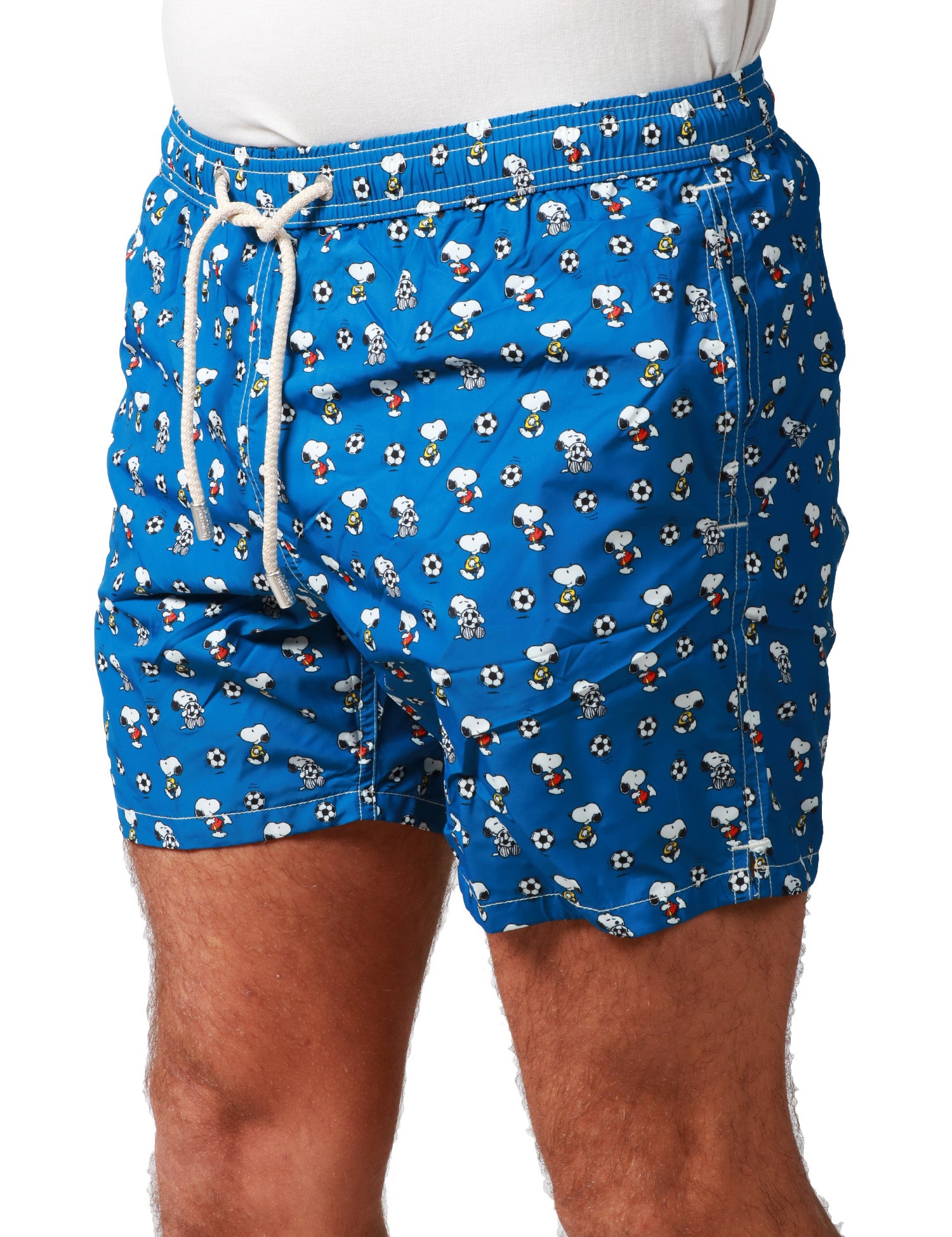COSTUME MARE UOMO MC 2 SAINT BARTH BLU CON STAMPA SNOOPY SOCCER IN TESSUTO LEGGERO