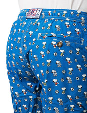 COSTUME MARE UOMO MC 2 SAINT BARTH BLU CON STAMPA SNOOPY SOCCER IN TESSUTO LEGGERO