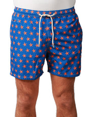 COSTUME MARE UOMO MC 2 SAINT BARTH BLU CON STAMPA STELLE MARINE IN TESSUTO LEGGERO