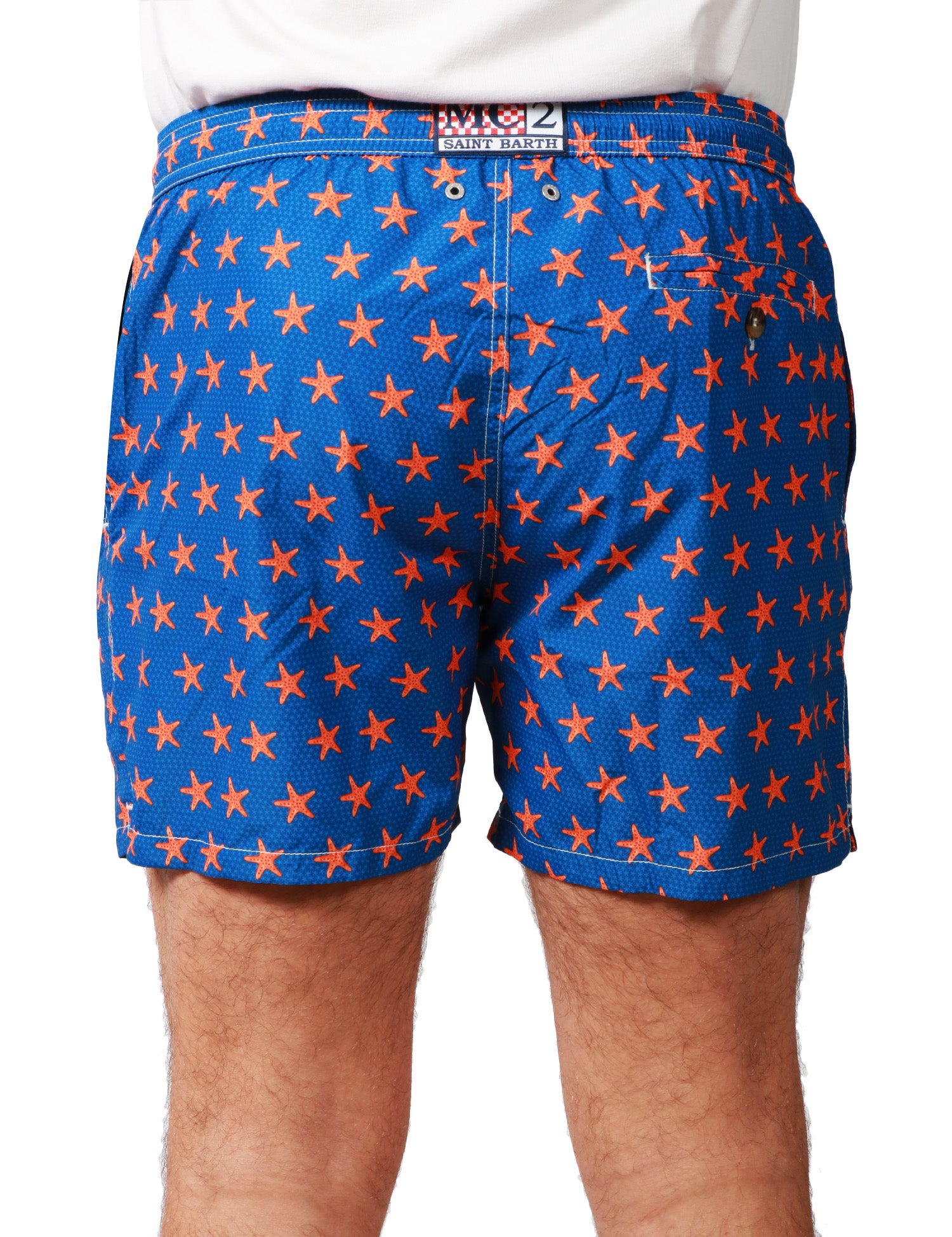 COSTUME MARE UOMO MC 2 SAINT BARTH BLU CON STAMPA STELLE MARINE IN TESSUTO LEGGERO