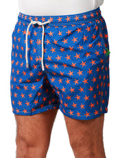 COSTUME MARE UOMO MC 2 SAINT BARTH BLU CON STAMPA STELLE MARINE IN TESSUTO LEGGERO