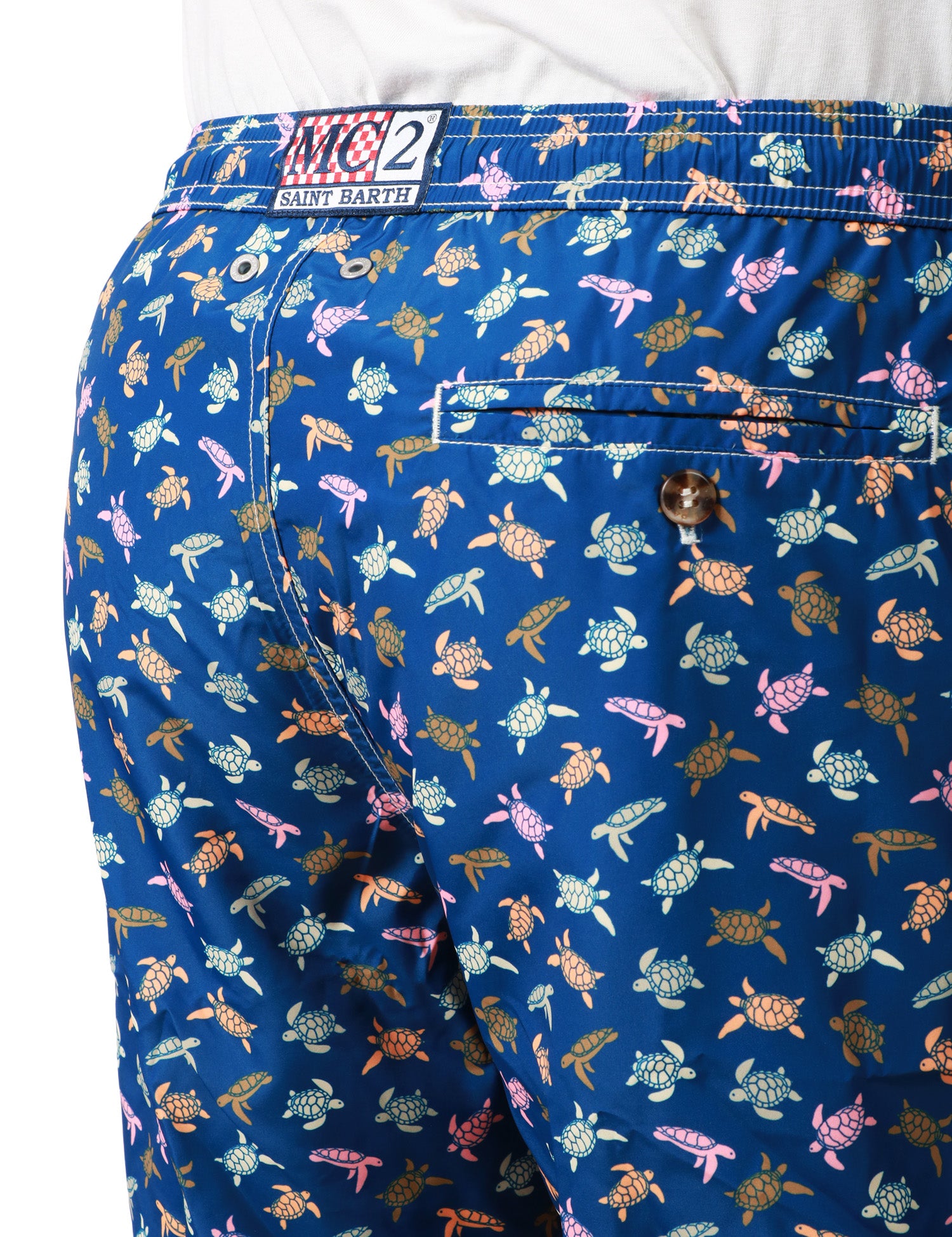 COSTUME MARE UOMO MC 2 SAINT BARTH BLU CON STAMPA TARTARUGHE IN TESSUTO LEGGERO
