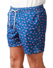 COSTUME MARE UOMO MC 2 SAINT BARTH BLU CON STAMPA GAMBERETTI IN TESSUTO LEGGERO