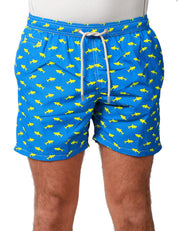 COSTUME MARE UOMO MC 2 SAINT BARTH BLUETTE CON STAMPA SQUALI IN TESSUTO LEGGERO