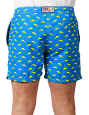 COSTUME MARE UOMO MC 2 SAINT BARTH BLUETTE CON STAMPA SQUALI IN TESSUTO LEGGERO
