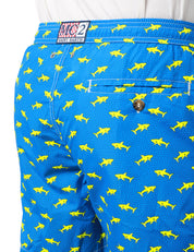 COSTUME MARE UOMO MC 2 SAINT BARTH BLUETTE CON STAMPA SQUALI IN TESSUTO LEGGERO