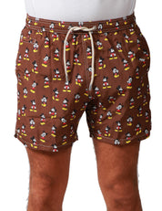 COSTUME MARE UOMO MC2 SAINT BARTH BROWN IN TESSUTO LEGGERO CON STAMPA MICKEY MOUSE