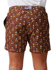 COSTUME MARE UOMO MC2 SAINT BARTH BROWN IN TESSUTO LEGGERO CON STAMPA MICKEY MOUSE