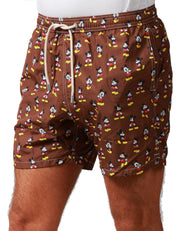COSTUME MARE UOMO MC2 SAINT BARTH BROWN IN TESSUTO LEGGERO CON STAMPA MICKEY MOUSE