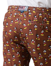 COSTUME MARE UOMO MC2 SAINT BARTH BROWN IN TESSUTO LEGGERO CON STAMPA MICKEY MOUSE