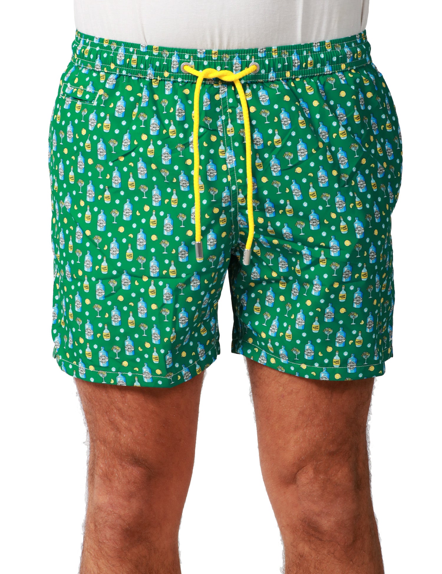 COSTUME MARE UOMO MC 2 SAINT BARTH VERDE CON STAMPA TONIC WATER IN TESSUTO LEGGERO