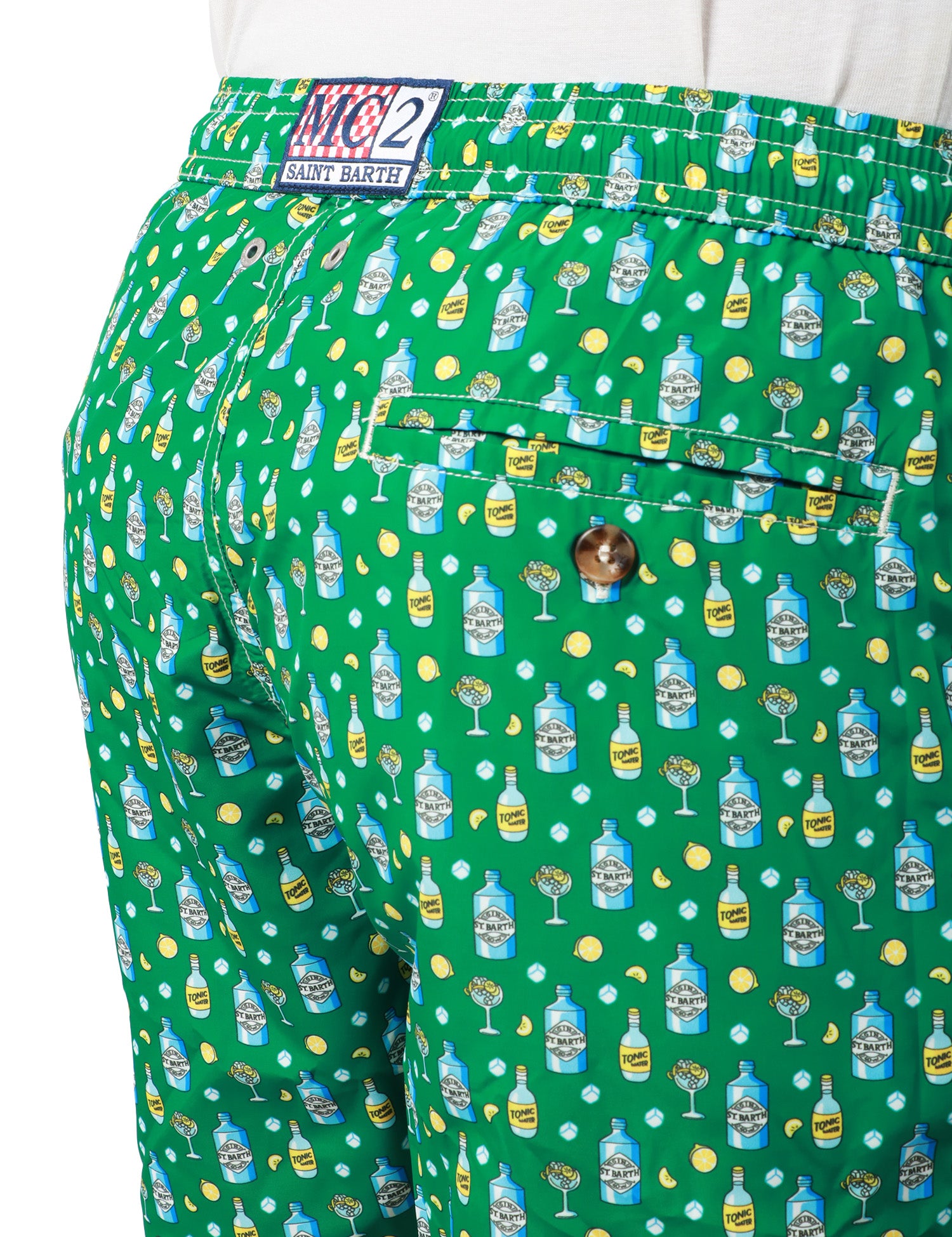 COSTUME MARE UOMO MC 2 SAINT BARTH VERDE CON STAMPA TONIC WATER IN TESSUTO LEGGERO