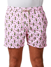 COSTUME MARE UOMO MC2 SAINT BARTH ROSA IN TESSUTO LEGGERO CON STAMPA SAINT DRINK
