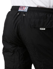 COSTUME MARE UOMO MC 2 SAINT BARTH NERO PANTONE IN TESSUTO LEGGERO CON CORDINO GIALLO
