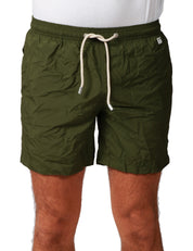 COSTUME MARE UOMO MC 2 SAINT BARTH PANTONE VERDE MILITARE IN TESSUTO LEGGERO CON CORDINO BIANCO