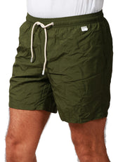 COSTUME MARE UOMO MC 2 SAINT BARTH PANTONE VERDE MILITARE IN TESSUTO LEGGERO CON CORDINO BIANCO