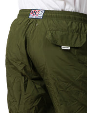 COSTUME MARE UOMO MC 2 SAINT BARTH PANTONE VERDE MILITARE IN TESSUTO LEGGERO CON CORDINO BIANCO