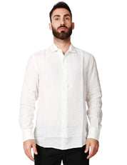 CAMICIA UOMO MC 2 SAINT BARTH BIANCA PAMPLONA 100% LINO