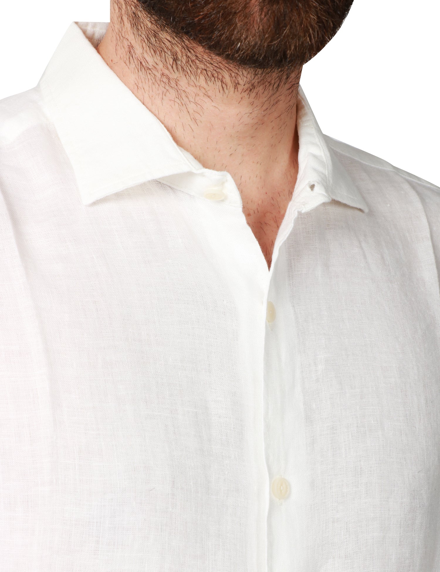 CAMICIA UOMO MC 2 SAINT BARTH BIANCA PAMPLONA 100% LINO