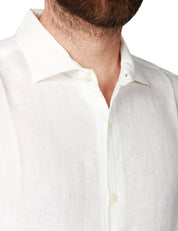 CAMICIA UOMO MC 2 SAINT BARTH BIANCA PAMPLONA 100% LINO