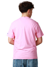 T-SHIRT UOMO MC 2 SAINT BARTH PORTOFINO ROSA CON RICAMO"LAVORO DA REMOTO"
