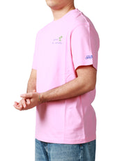 T-SHIRT UOMO MC 2 SAINT BARTH PORTOFINO ROSA CON RICAMO"LAVORO DA REMOTO"