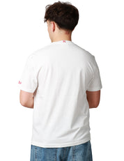 T-SHIRT UOMO MC 2 SAINT BART BIANCA CON RICAMO "SE IL PROBLEMA è A MONTE IO VADO AL MARE" E RICAMO LOGO SULLA MANICA