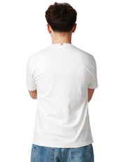 T-SHIRT UOMO MC 2 SAINT BARTH BIANCA CON STAMPA "OFFICIAL GIN TONIC TASTER" BLU E RICAMO LOGO