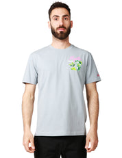 T-SHIRT UOMO MC 2 SAINT BARTH GRIGIA CON STAMPA "MOJITO DRINK" DAVANTI E DIETRO
