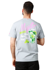 T-SHIRT UOMO MC 2 SAINT BARTH GRIGIA CON STAMPA "MOJITO DRINK" DAVANTI E DIETRO