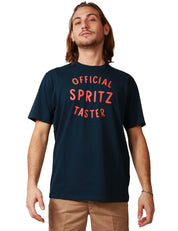 T-SHIRT UOMO MC2 SAINT BARTH BLU GIROCOLLO CON STAMPA FRONTALE "OFFICIAL SPRITZ TASTER"