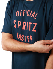 T-SHIRT UOMO MC2 SAINT BARTH BLU GIROCOLLO CON STAMPA FRONTALE "OFFICIAL SPRITZ TASTER"