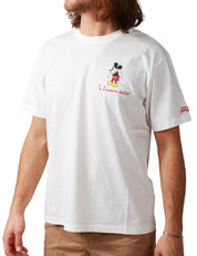 T-SHIRT UOMO MC2 SAINT BARTH BIANCA CON STAMPA TOPOLINO E RICAMO "TE L'AVEVO DETTO"