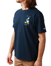 T-SHIRT UOMO MC2 SAINT BARTH BLU NAVY CON STAMPA DONALD DUCK SUL PETTO E RICAMO "DO NOT DISTURB"