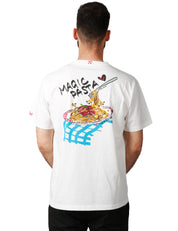 T-SHIRT UOMO MC 2 SAINT BARTH BIANCA CON STAMPA "ITALIANS DO IT BETTER" E RICAMO LOGO SULLA MANICA