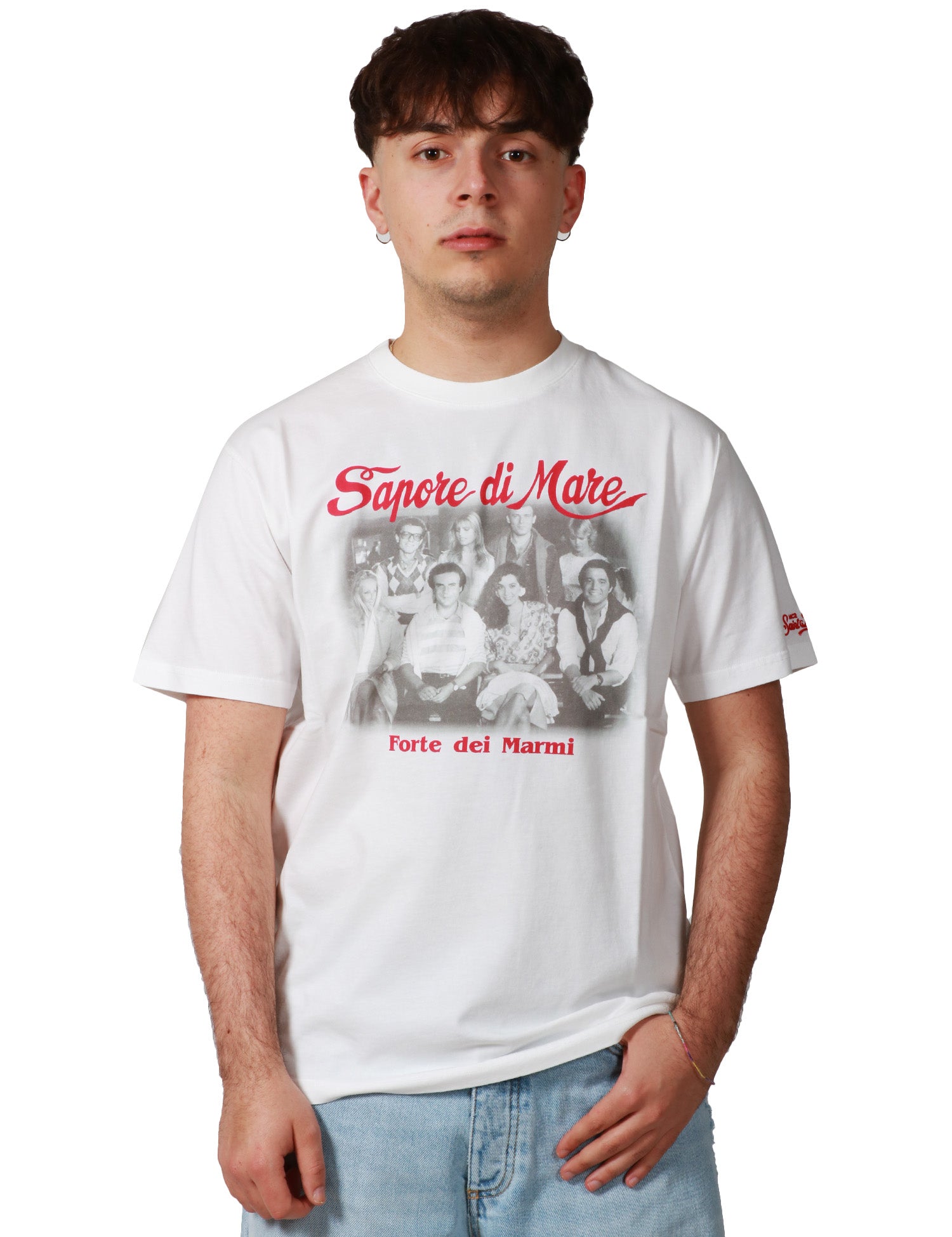 T-SHIRT UOMO MC 2 SAINT BARTH BIANCA CON STAMPA SAPORE DI MARE