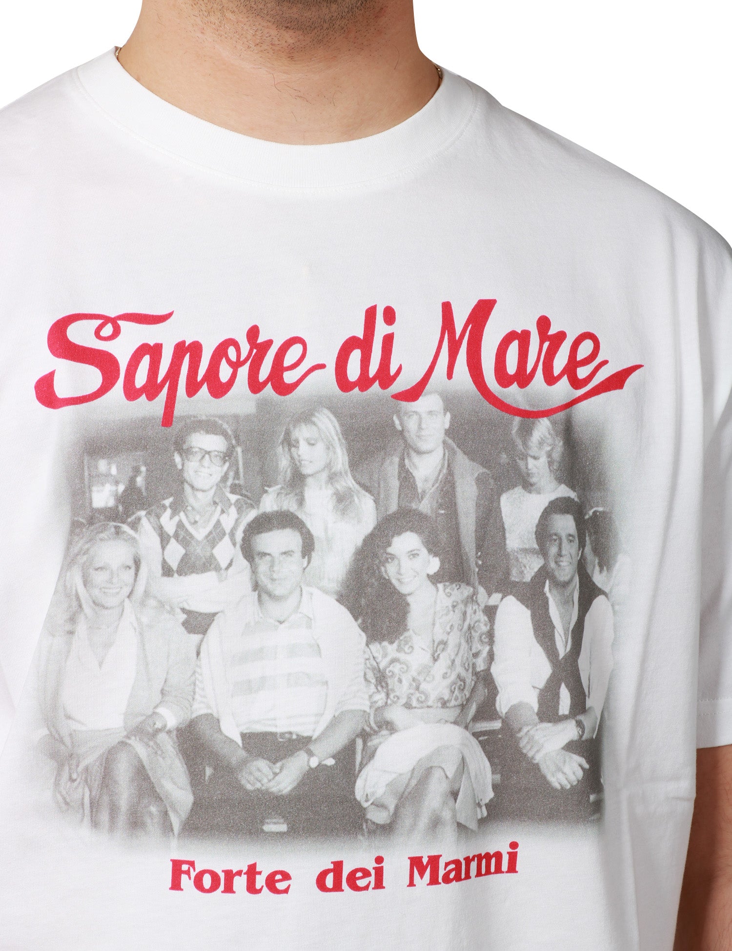 T-SHIRT UOMO MC 2 SAINT BARTH BIANCA CON STAMPA SAPORE DI MARE