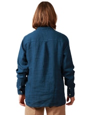 POLO UOMO MC 2 SAINT BARTH VENTOTENE BLU NAVY CON SCOLLO A V 100% LINO