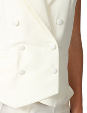 GILET DONNA MVP WARDROBE FLORA LATTE DOPPIOPETTO OVER CON SEI BOTTONI RIVESTITI