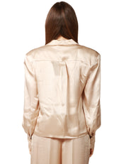CAMICIA DONNA MVP WARDROBE HELENA ECRù CON SPALLINE IMBOTTITE E COLLO REVER
