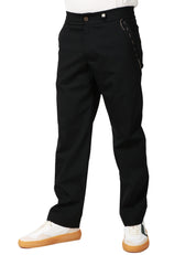 PANTALONE UOMO MYTHS NERO IN COTONE CON PINCES A GAMBA DRITTA