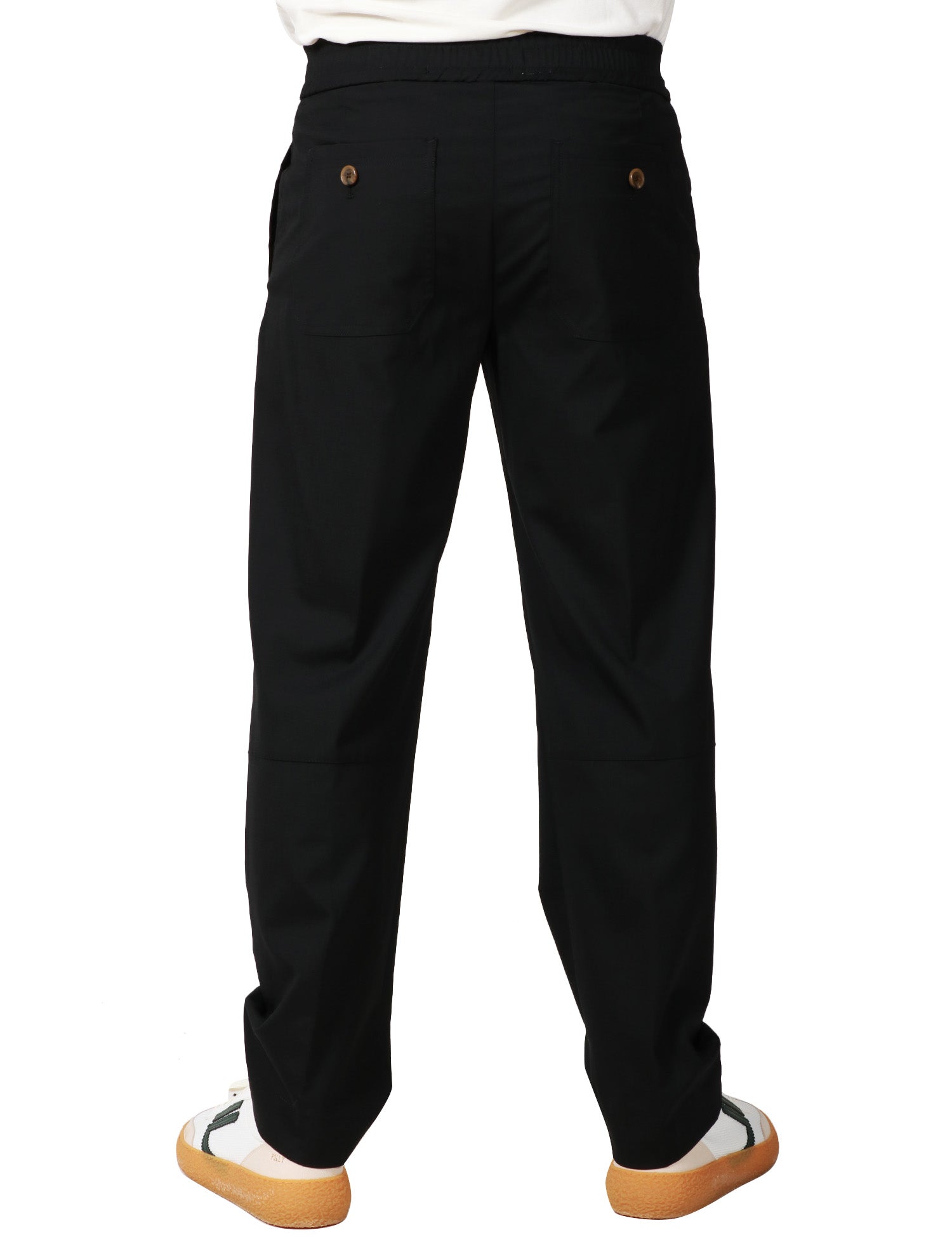PANTALONE UOMO MYTHS NERO IN COTONE CON PINCES A GAMBA DRITTA