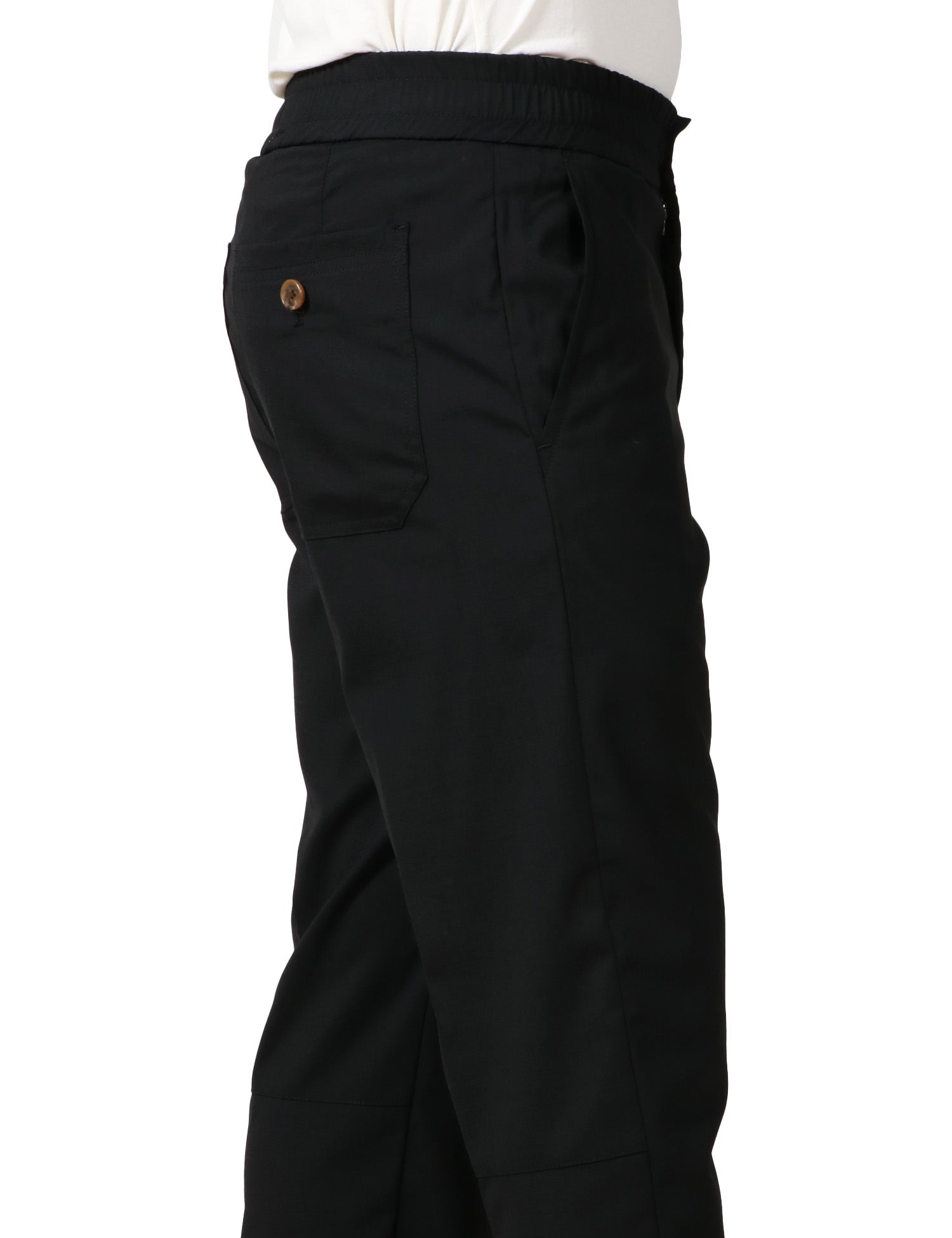 PANTALONE UOMO MYTHS NERO IN COTONE CON PINCES A GAMBA DRITTA