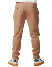PANTALONE UOMO MYTHS TABACCO IN COTONE CON VITA REGOLABILE E GAMBA DRITTA